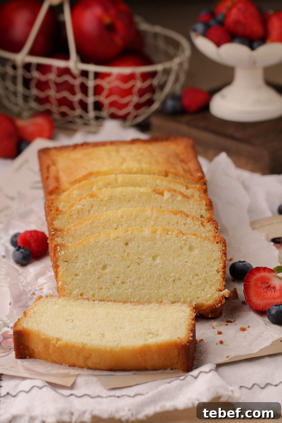 Cream Cheese Pound Cake in a Loaf Pan