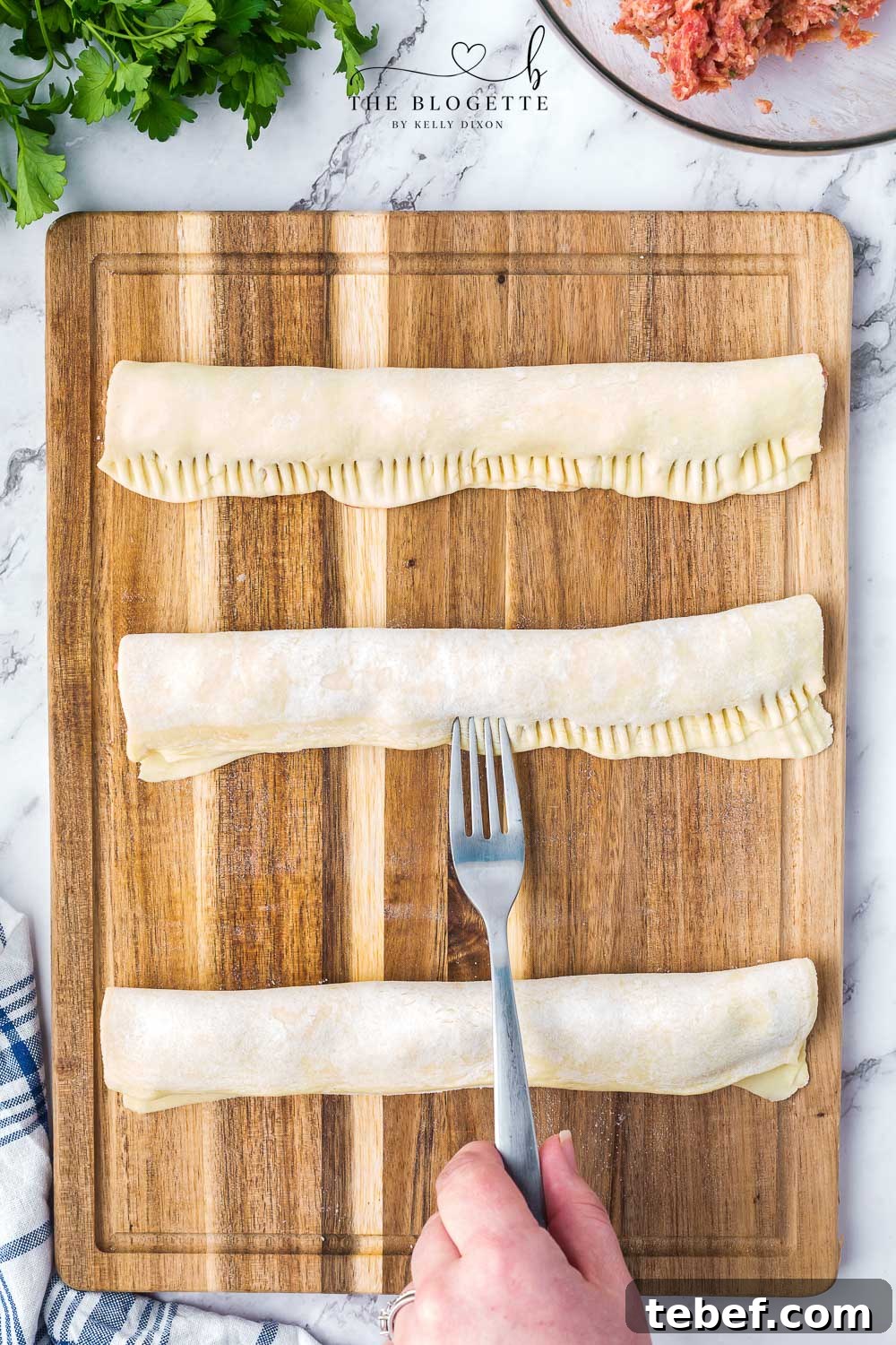 Crispy Sausage Rolls with Flaky Pastry Recipe 7 Pastry rolls cut into bite-size pieces