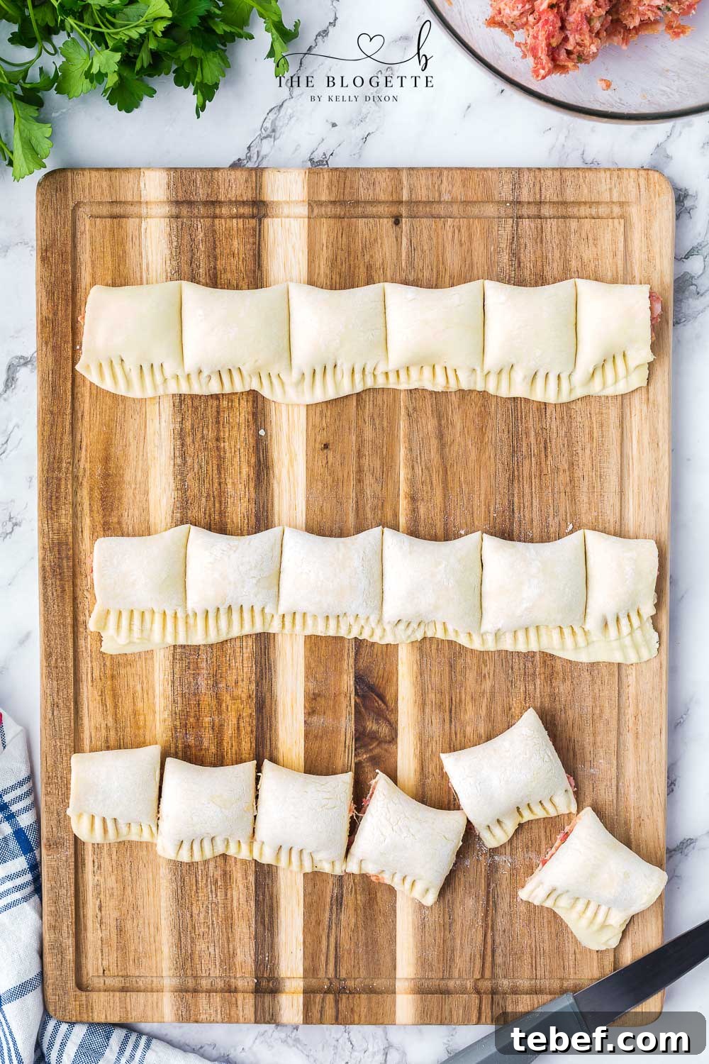 Crispy Sausage Rolls with Flaky Pastry Recipe 8 Pastry rolls cut into bite-size pieces