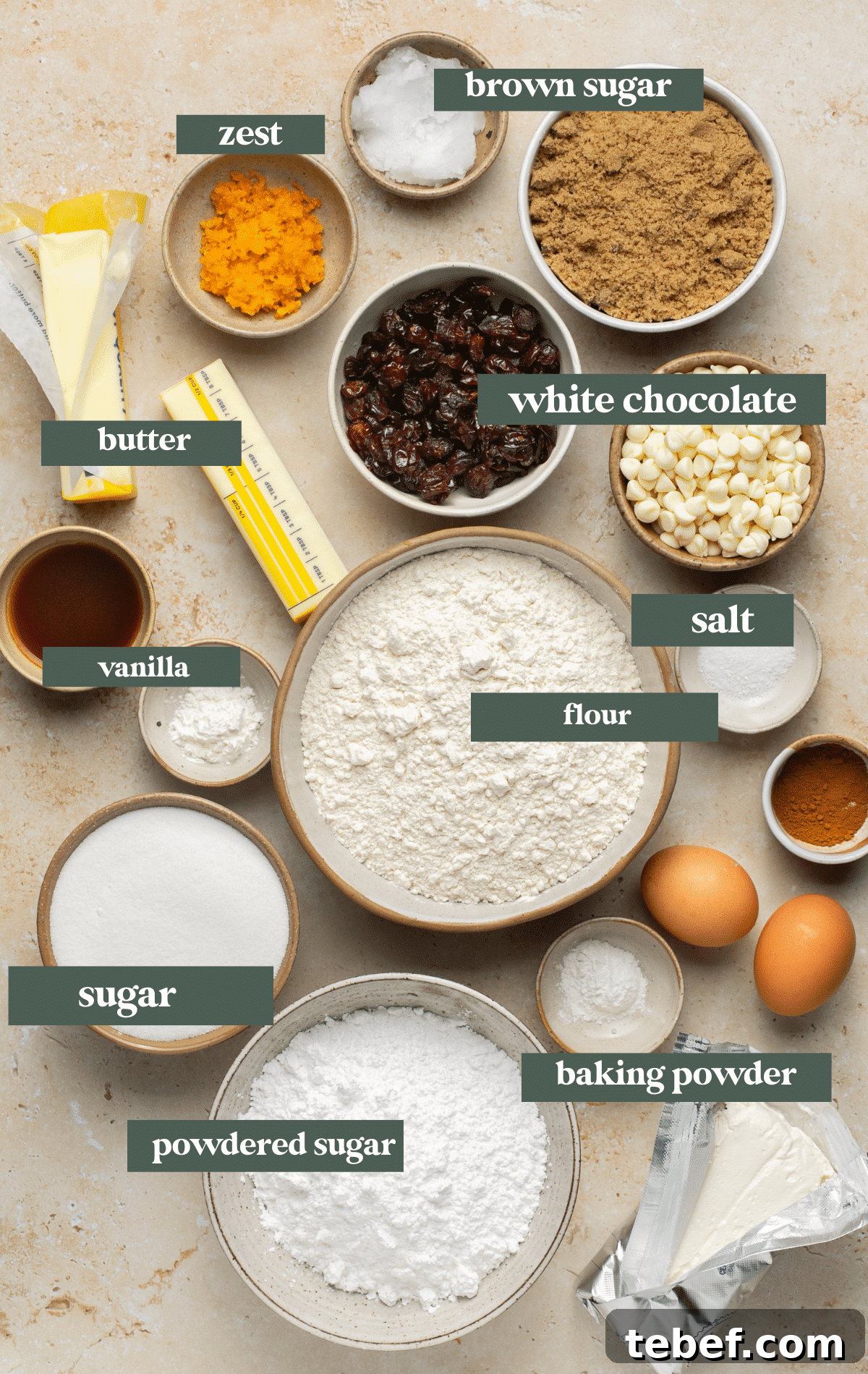ingredients to make bliss bars in glass bowls. 