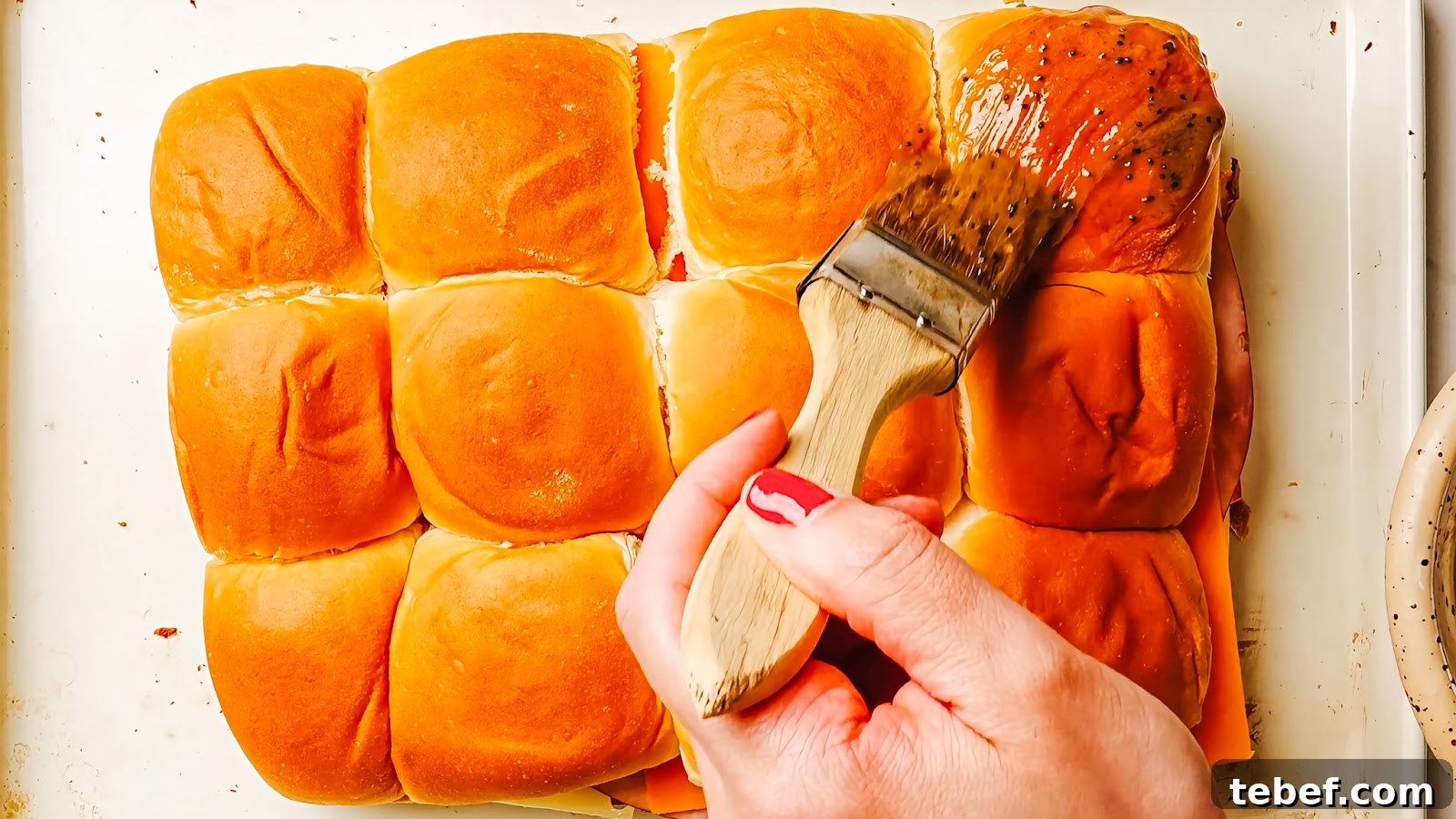 Ham and Cheese Sliders recipe steps.