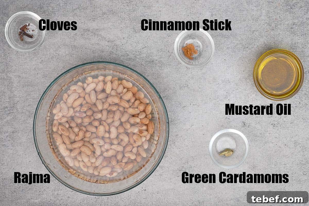 Punjabi Rajma Masala Recipe: Classic Spiced Kidney Beans 3 Rajma masala ingredients.