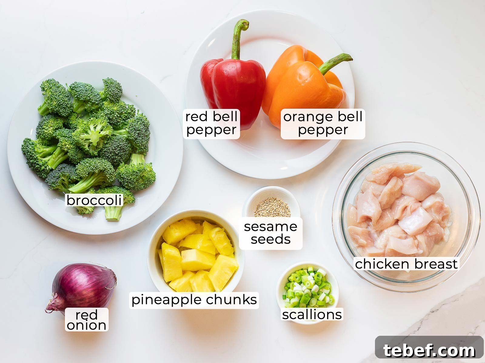 ingredients for pineapple chicken stir fry