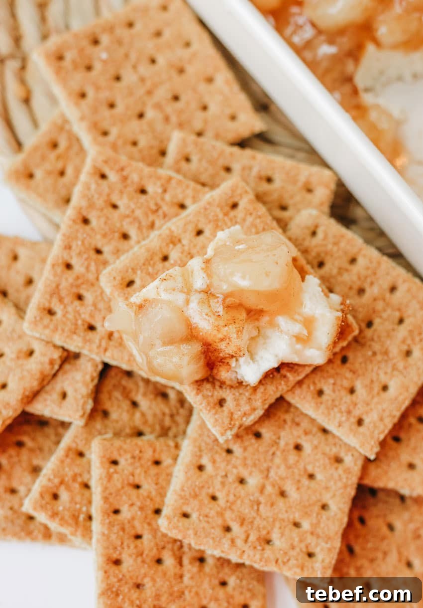Smoked Cream Cheese with Apple Pie Flavor: Recipe & Tips 10 apple pie smoked cream cheese on a graham cracker square