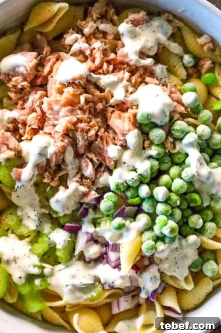 Classic Tuna Pasta Salad Recipe for Potlucks and Weeknight Meals 3 tuna pasta salad ingredients