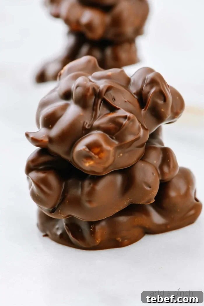 Chocolate Peanut Butter Clusters: No-Bake Homemade Treats 3 Chocolate Peanut Butter Clusters make one of my favorite no-bake chocolate candy recipes! With only four ingredients, these delicious treats are so simple to make!