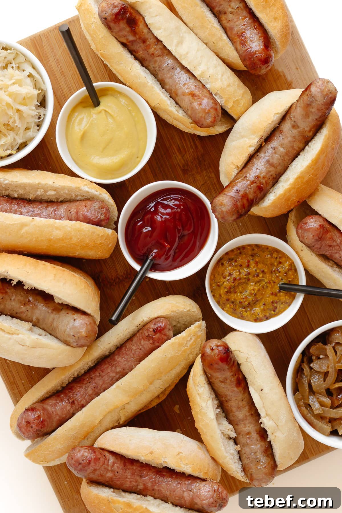Grilled Bratwurst: Two Proven Methods for Perfect Brats 11 A build-your-own-brat board.