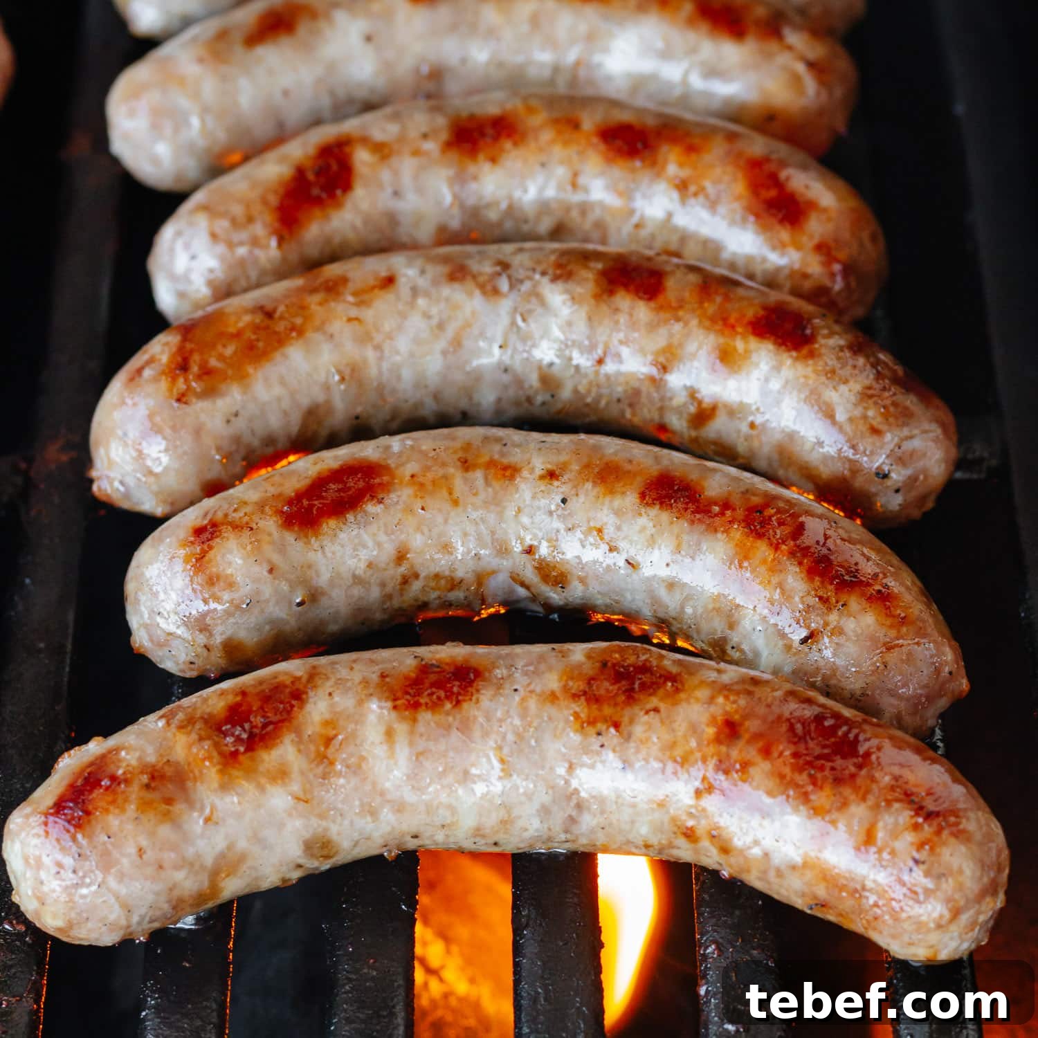 Grilled Bratwurst: Two Proven Methods for Perfect Brats 3 Bratwursts cooking on the grill.