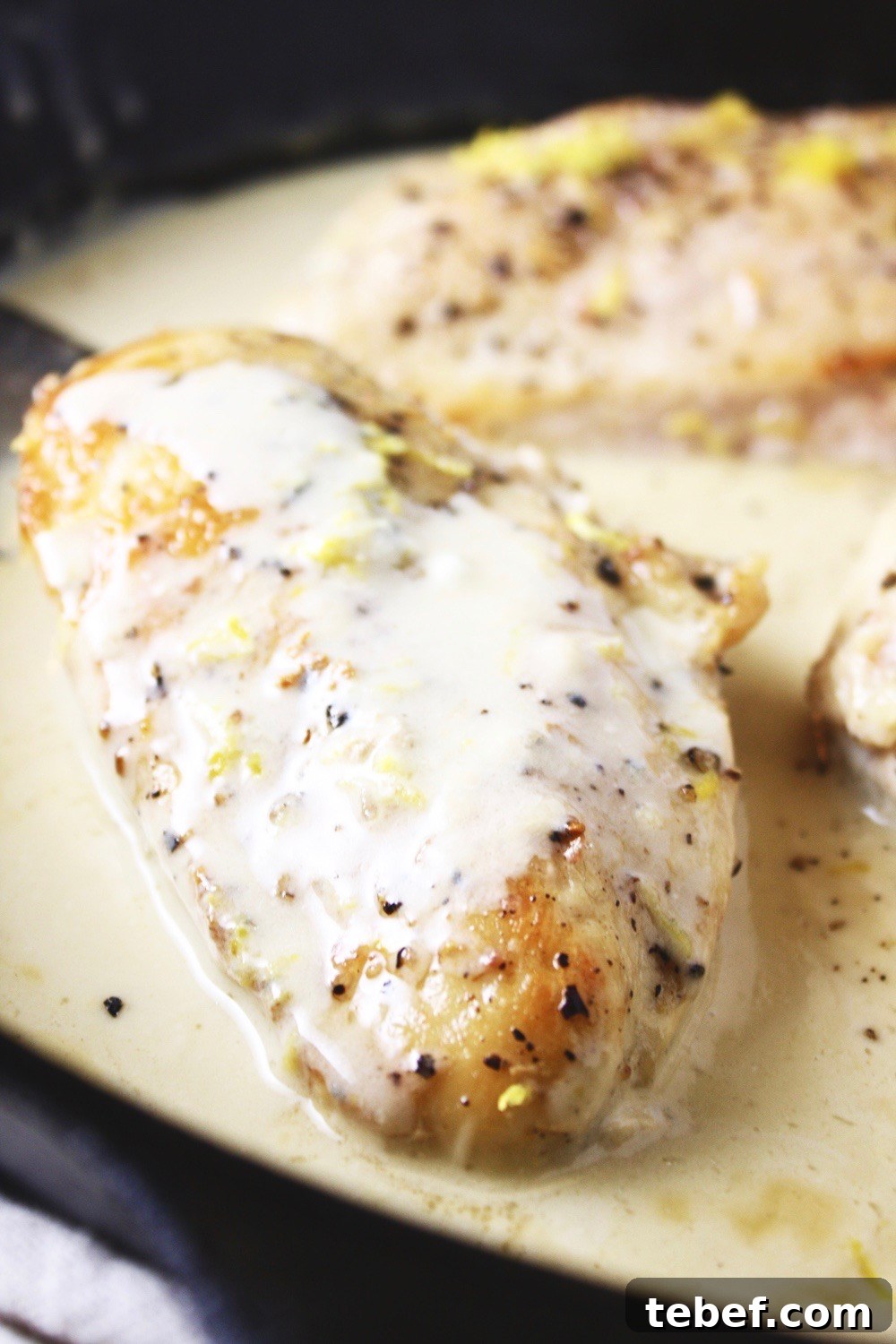 One-Pan Coconut Lemon Chicken Skillet Recipe 4 One Pan Lemon Coconut Chicken! This recipe takes literally 3 ingredients and 20 minutes to make! It couldn’t get any easier than this, and the flavor is outstanding! I love serving this over rice. TheGarlicDiaries.com