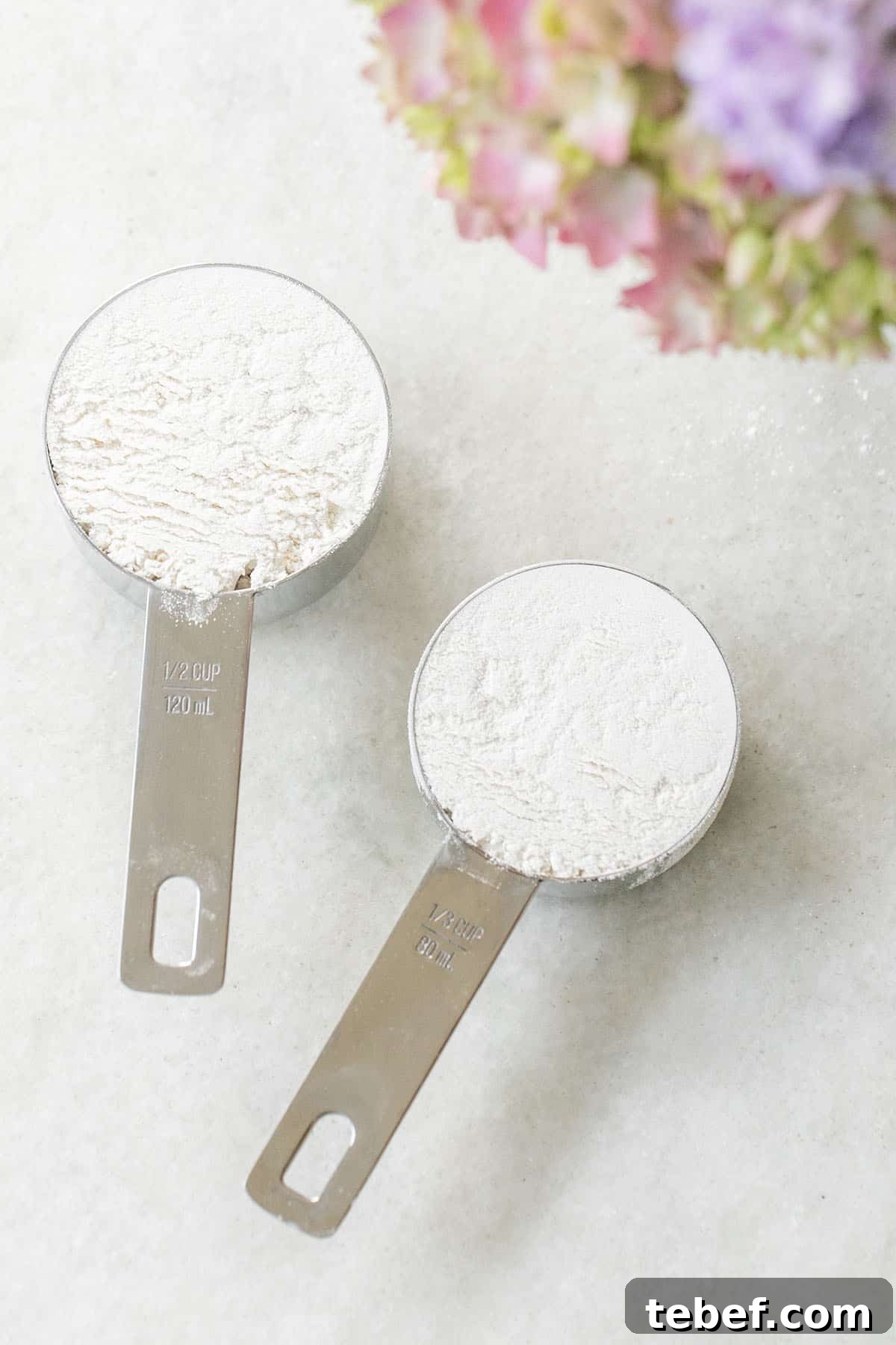 flour in measuring cups