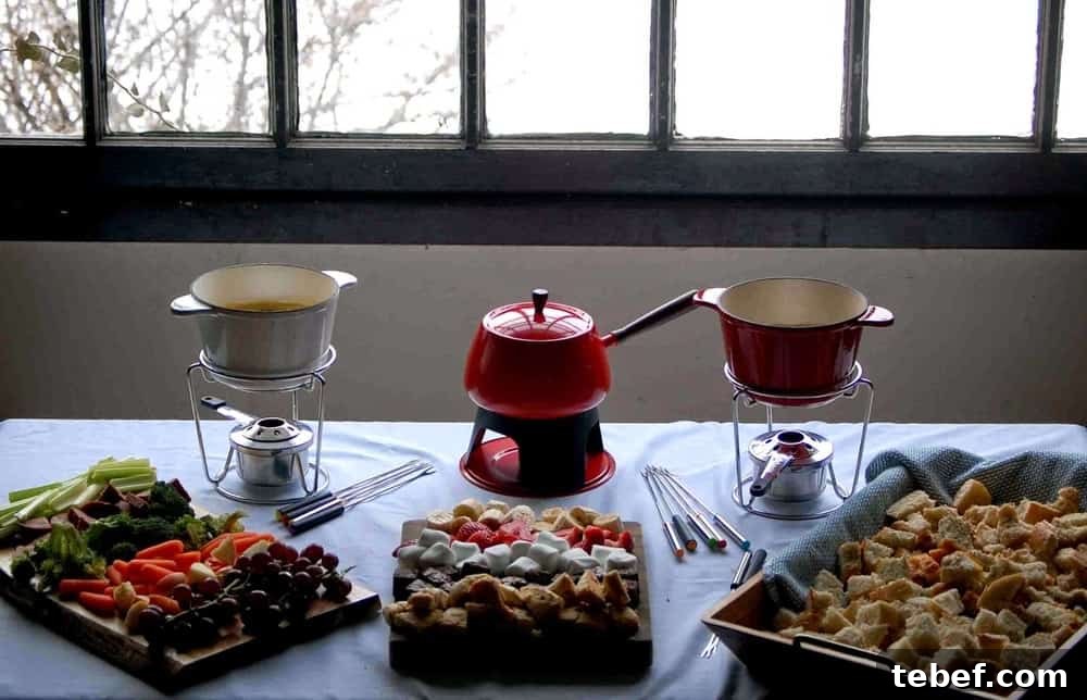 Host a Cozy Fondue Party: Tips, Menu Ideas, and How-To 2 Two fondue pots and utensils