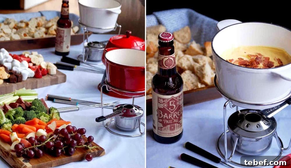 Fondue setup with burners