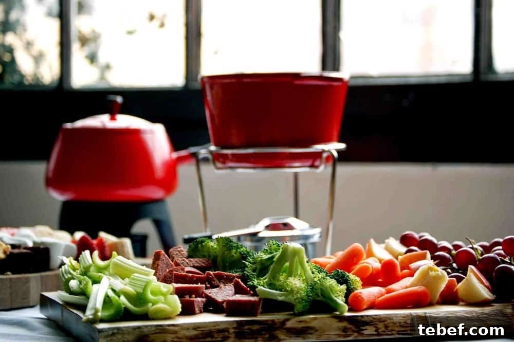 Host a Cozy Fondue Party: Tips, Menu Ideas, and How-To 5 Variety of dippers and fondue