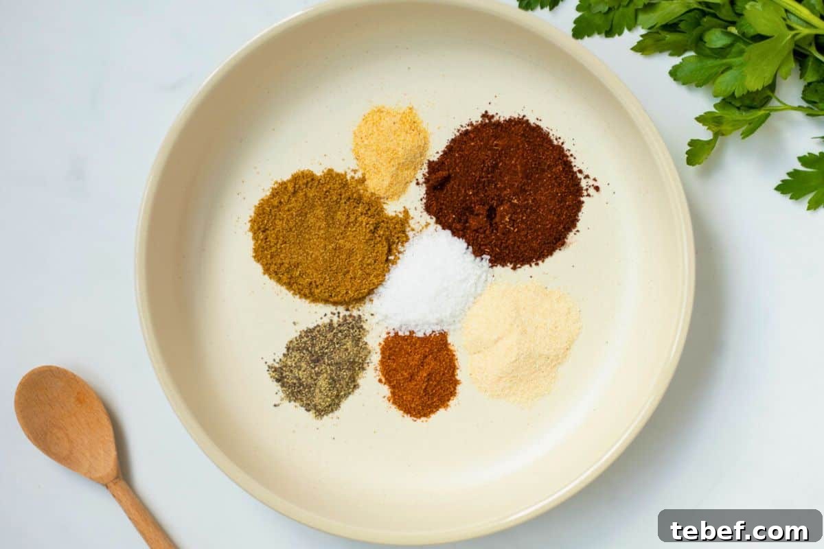 DIY Chili Seasoning Blend Spices for chili seasoning in shallow bowl.
