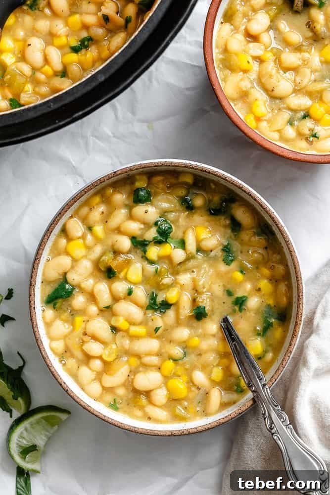 completed Vegan White Bean Chili in a bowl