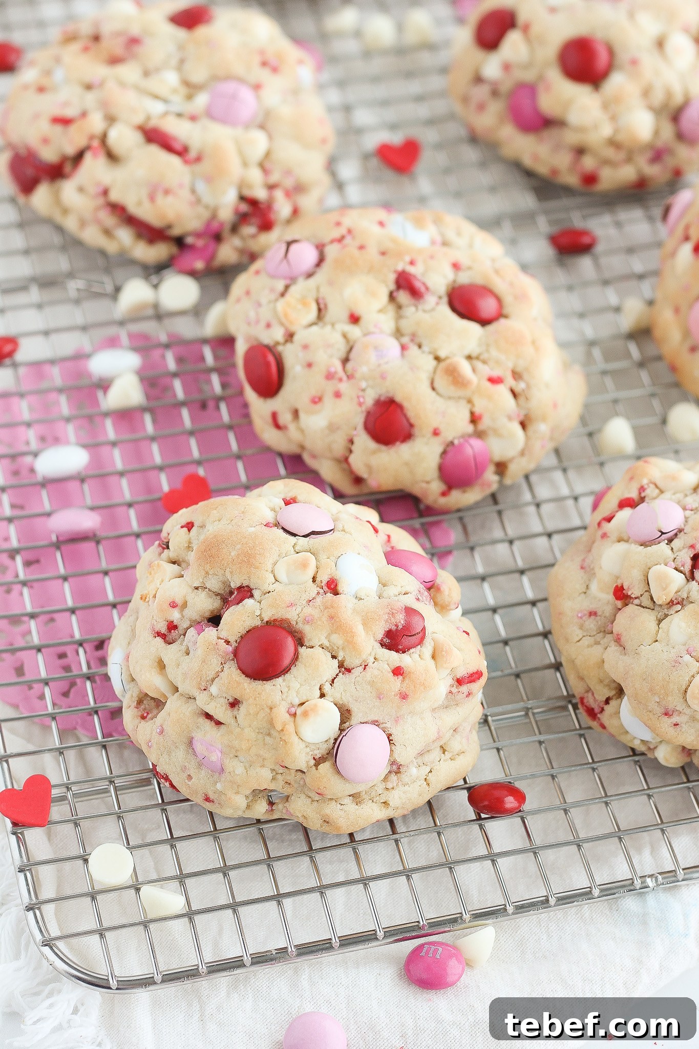 Cookies with M&M's and sprinkles