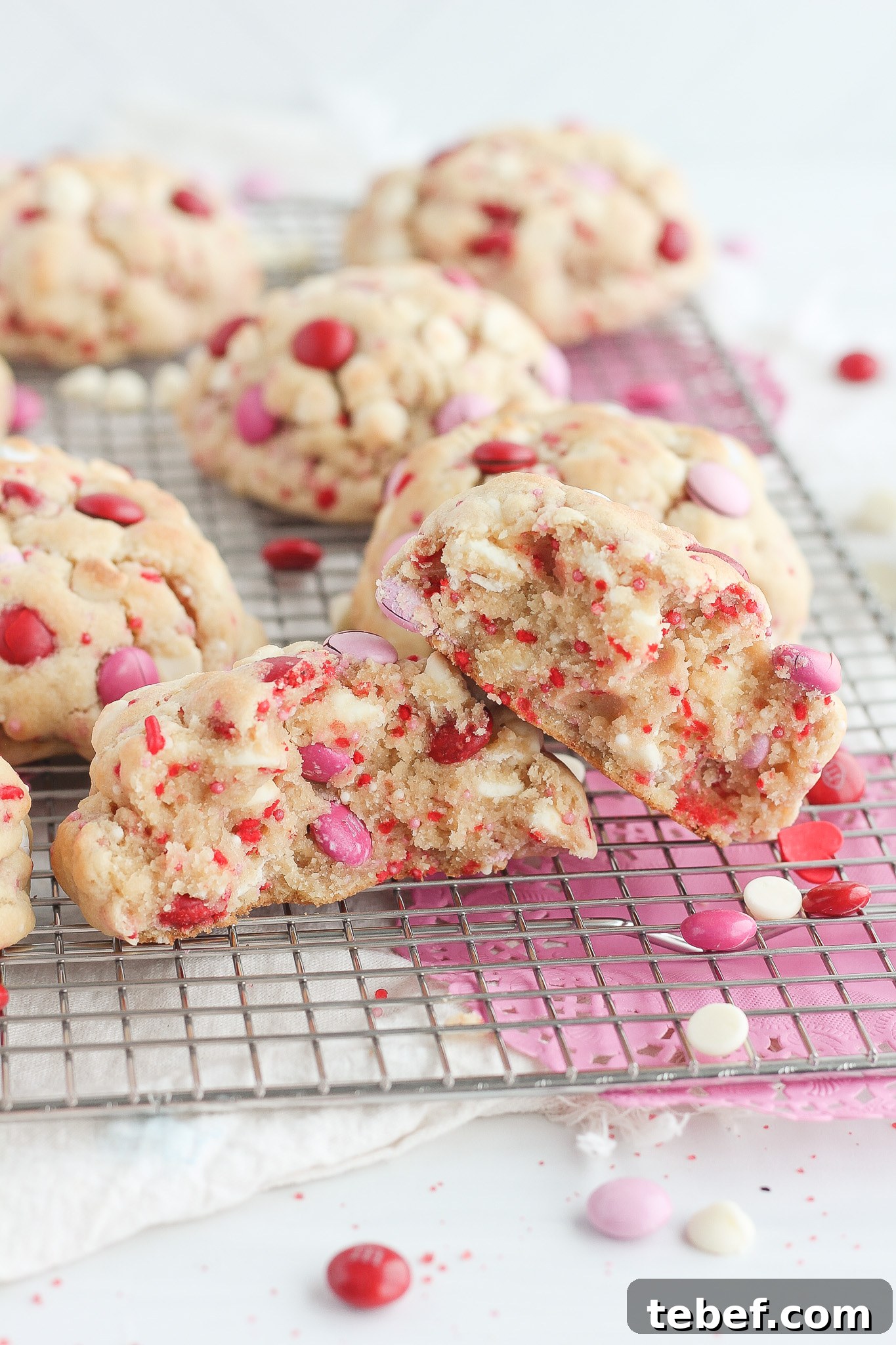 Stack of Valentine cookies