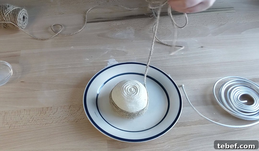 Move base to a plate and remove twine