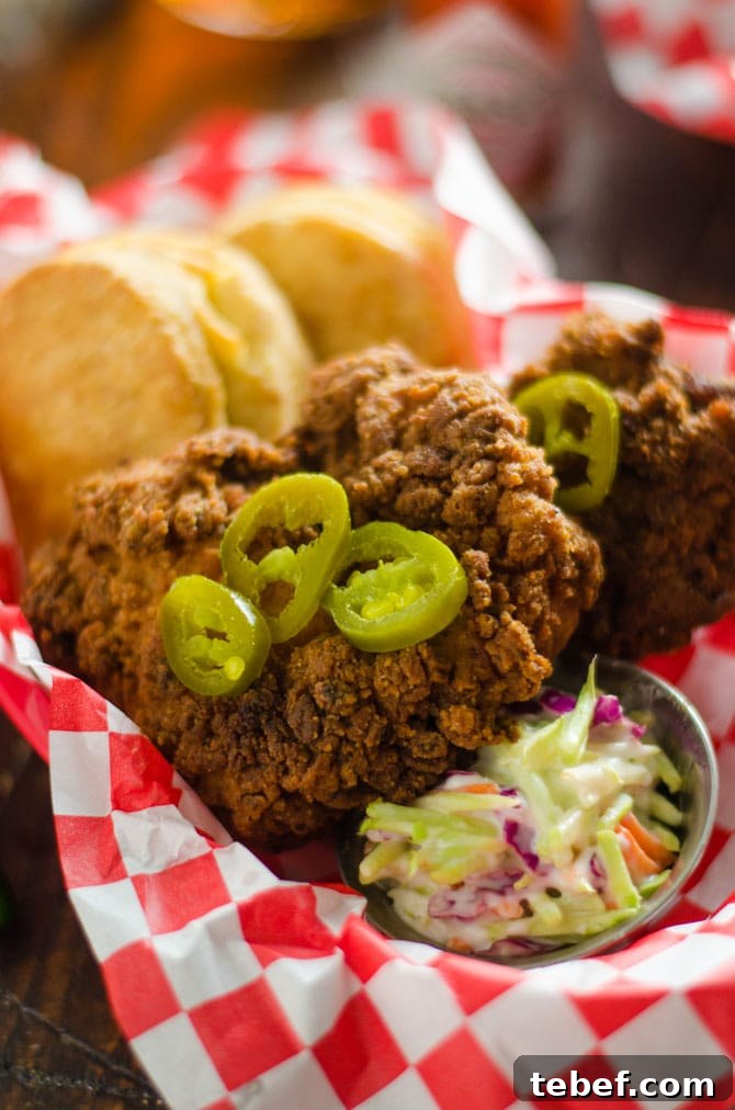 Jalapeño Buttermilk Ranch Fried Chicken. Slightly spicy, super crispy, extremely moist and juicy, incredibly delicious, and surprisingly easy to make. | hostthetoast.com