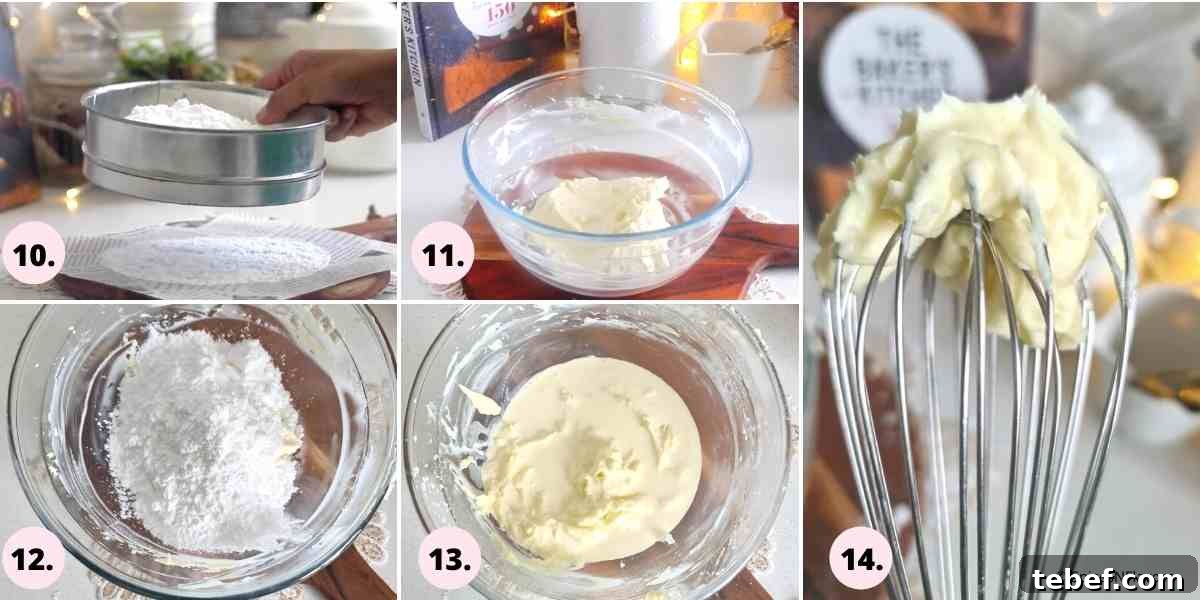 Eggless Red Velvet Cupcakes Without Buttermilk — Moist Recipe 7 collage of images showing how to make cream cheese frosting without butter