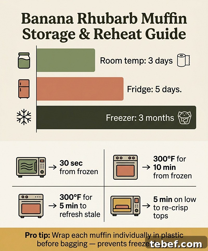 Banana Rhubarb Muffin Storage & Reheat Guide