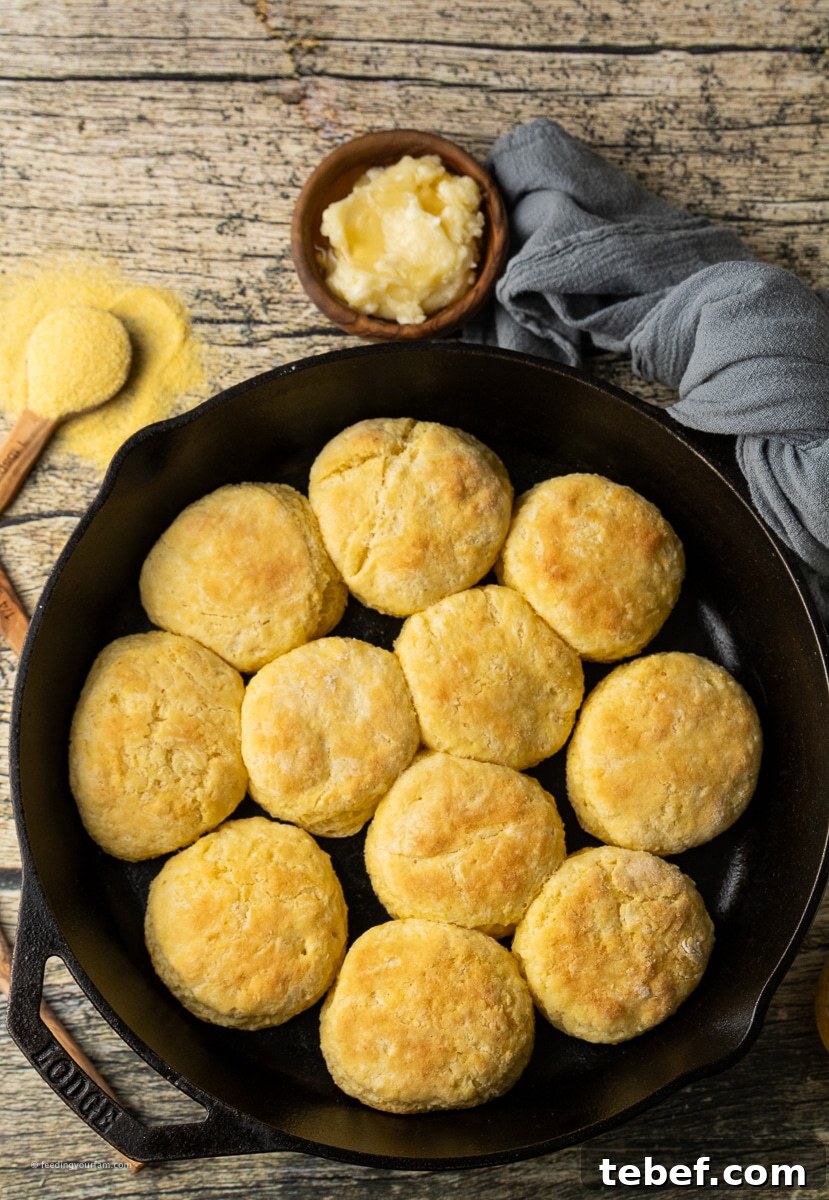 Skillet Cornmeal Biscuits: Crispy Golden Biscuits from Cast Iron 7 img 89346 7