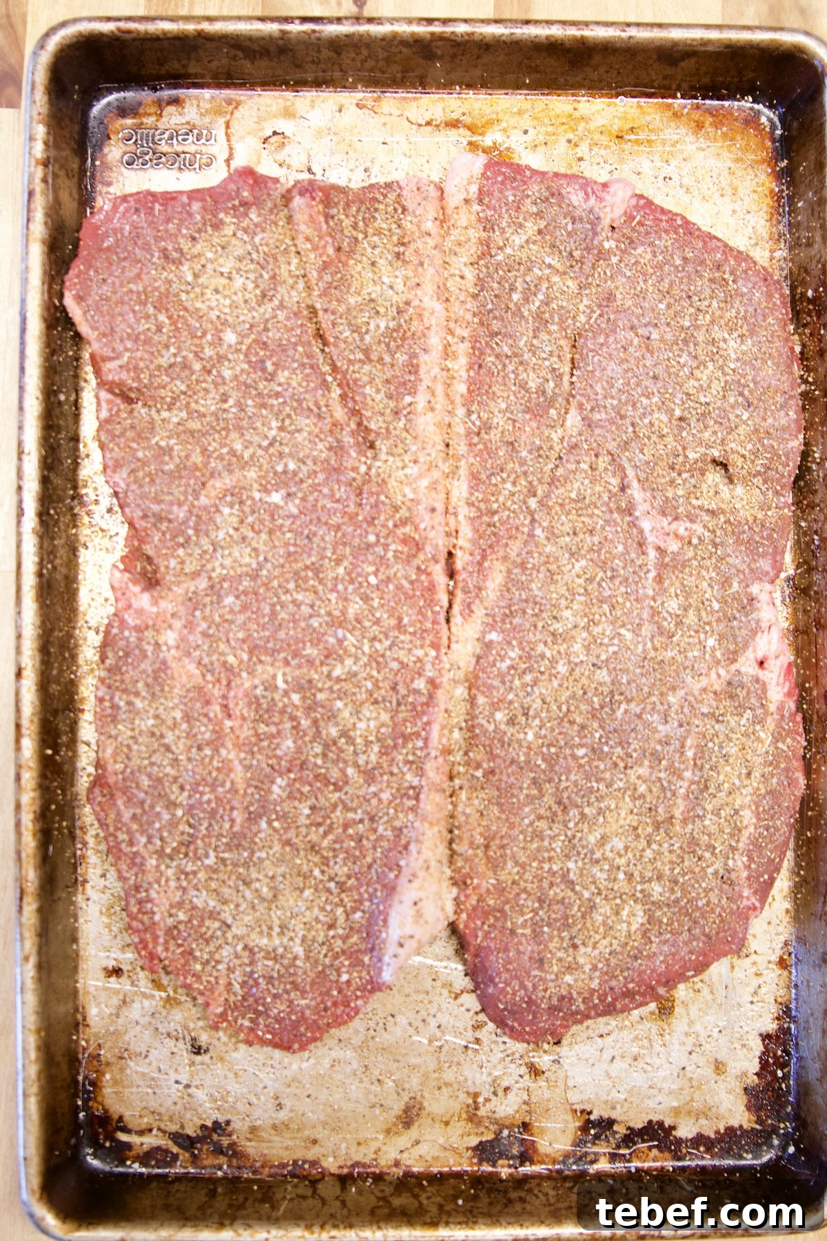 Grilled sirloin steak for cheesesteak sliders.