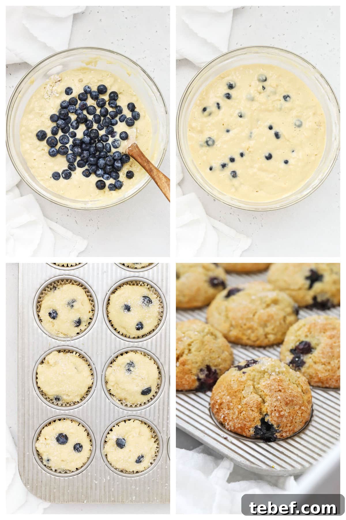 Gluten-Free Blueberry Muffins Recipe with Tender, Moist Texture 4 Making gluten-free blueberry muffins step by step