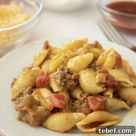 Cheesy Taco Pasta Bake with Ground Beef and Salsa Verde 15 img 93106 14