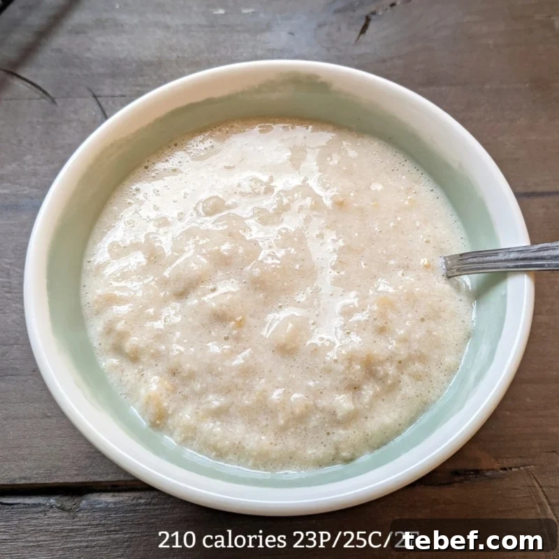 1500 Calorie Meal Plan & Printable: 40/40/20 Macro Day 5 Week 1 snack oats and protein powder with calories and macros (Custom)