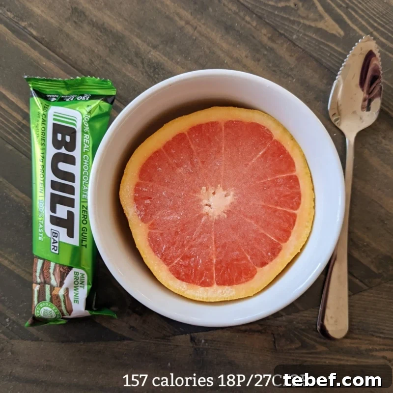 1500 Calorie Meal Plan & Printable: 40/40/20 Macro Day 7 week 1 snack built bar and grapefruit with monk sugar with calories and macros (Custom)