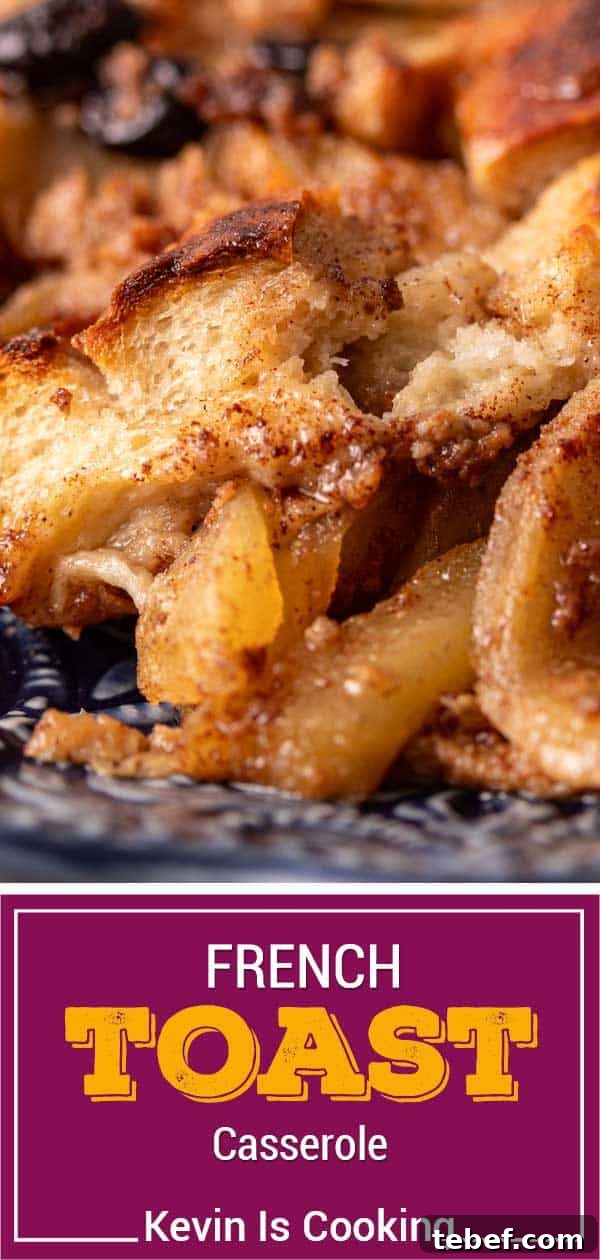 Mom’s Overnight French Toast Casserole Recipe for Busy Mornings 14 titled image (and shown): French toast casserole
