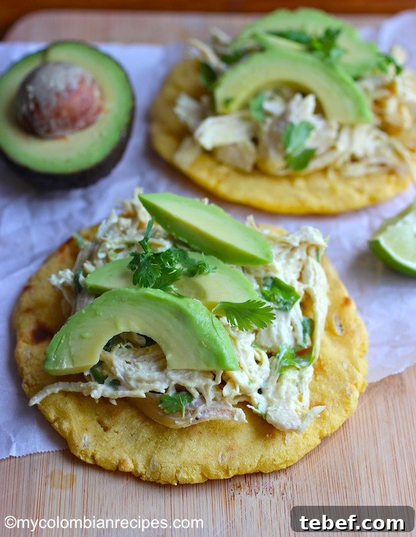 Chicken and Avocado Arepas: Crispy Corn Cakes with Creamy Filling 5 Arepa with Chicken