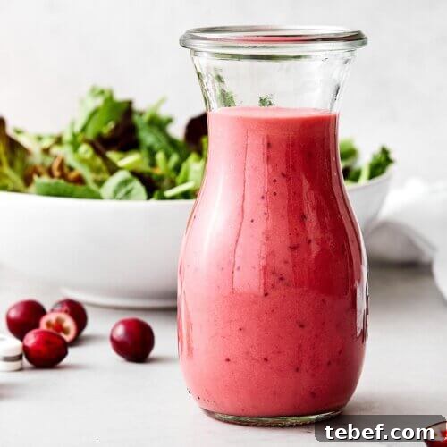 14 Flavorful Salad Dressings and Vinaigrettes for Fresh Salads 17 A bottle of cranberry vinaigrette.