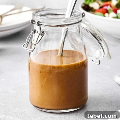 14 Flavorful Salad Dressings and Vinaigrettes for Fresh Salads 3 Balsamic vinaigrette in a jar.