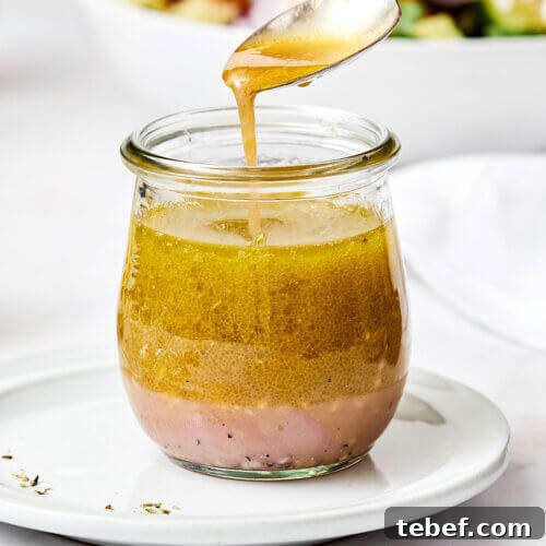 14 Flavorful Salad Dressings and Vinaigrettes for Fresh Salads 5 A jar of Greek salad dressing.