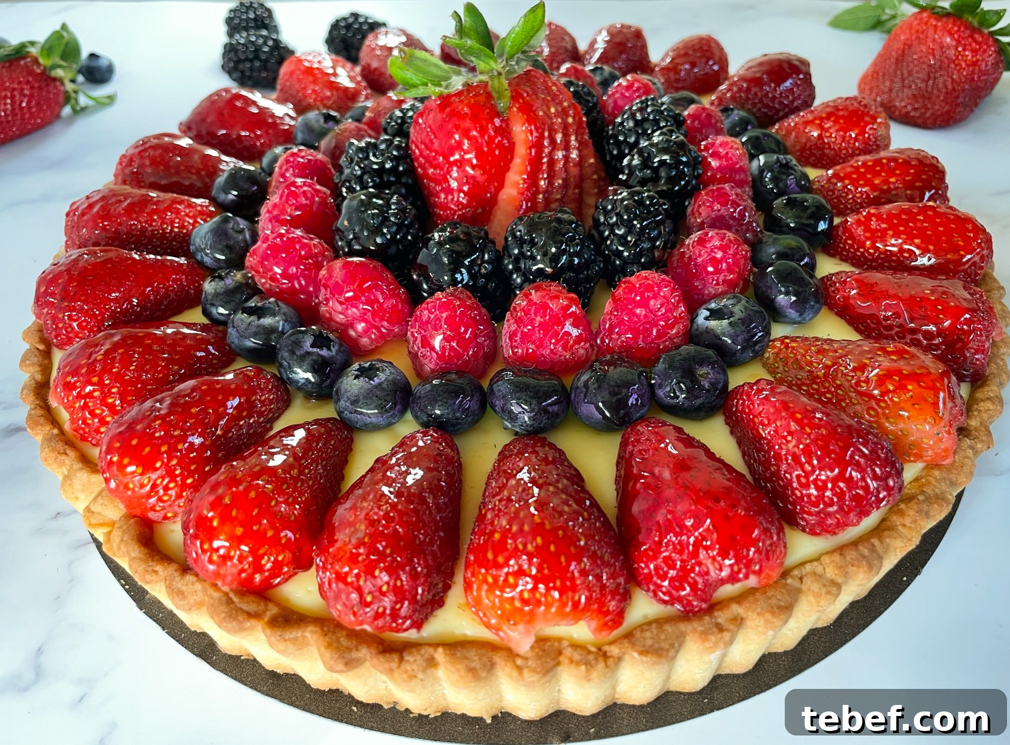 Close up of berry tart