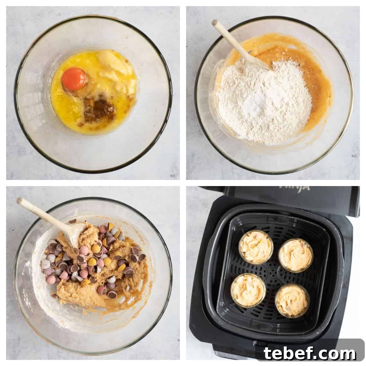 Mini egg desserts in the air fryer.