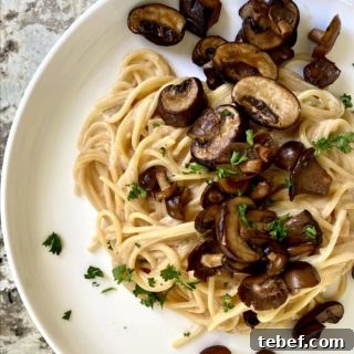 Creamy mushroom pasta