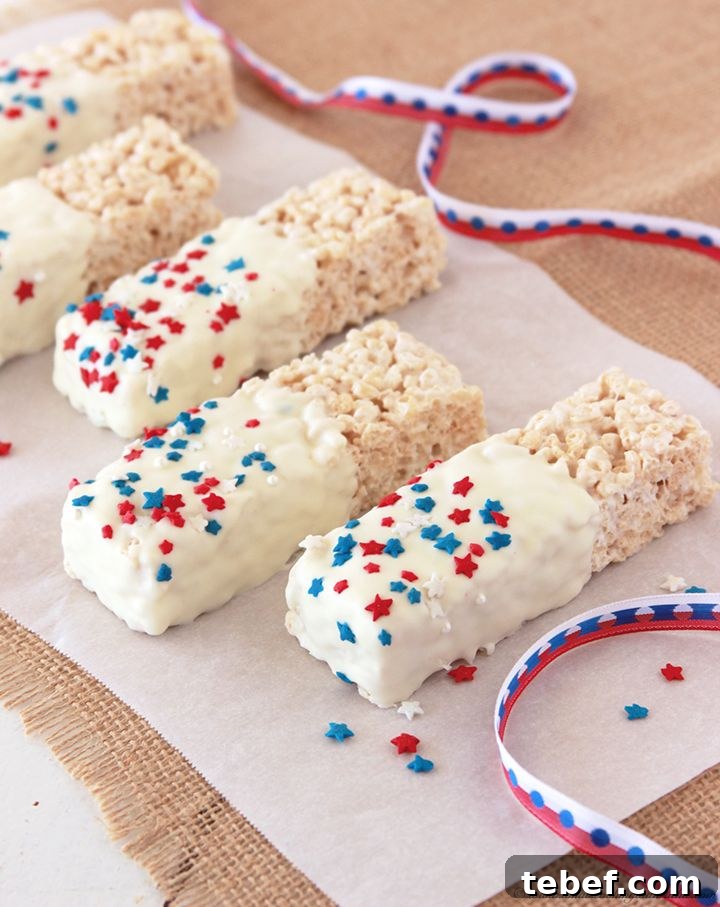 Patriotic Rice Krispie Treats | 25+ Patriotic Treats