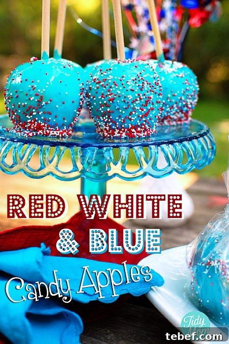 Red White and Blue Candy Apples | 25+ Patriotic Treats