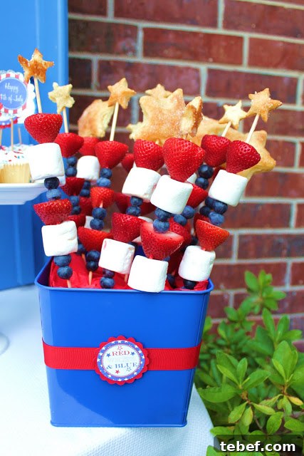Patriotic Fruit Kabobs | 25+ Patriotic Treats