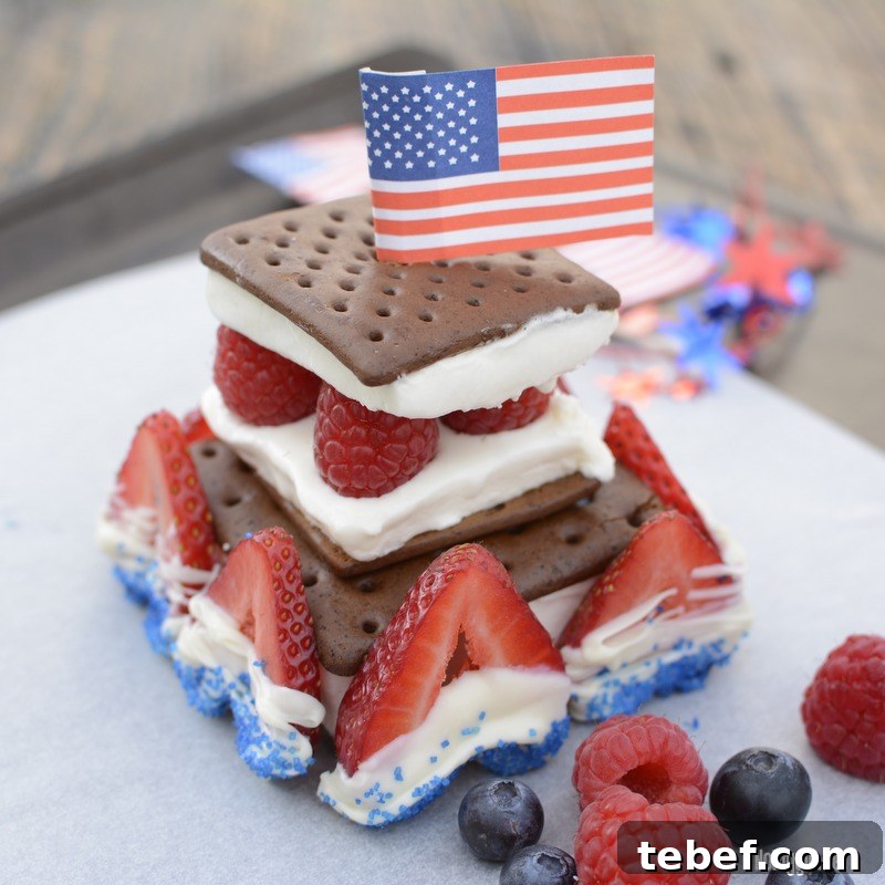 red white and blue ice cream cake | 25+ Patriotic Treats