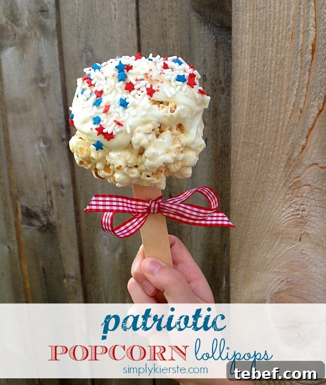 Patriotic Popcorn Lollipops | 25+ Patriotic Treats