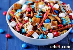 Red White and Blue Chex Mix | 25+ Patriotic Treats