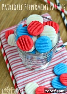Red White and Blue Patriotic Peppermint Patties | 25+ Patriotic Treats
