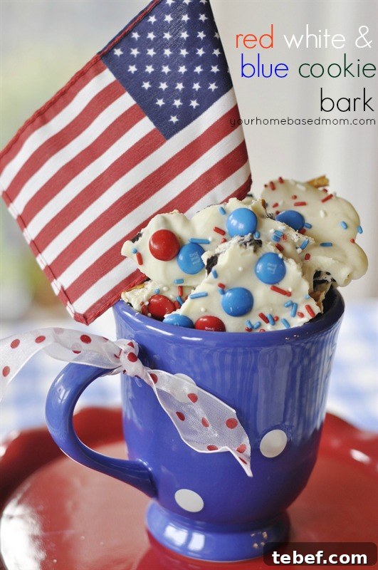 Red White and Blue Cookie Bark | 25+ Patriotic Treats