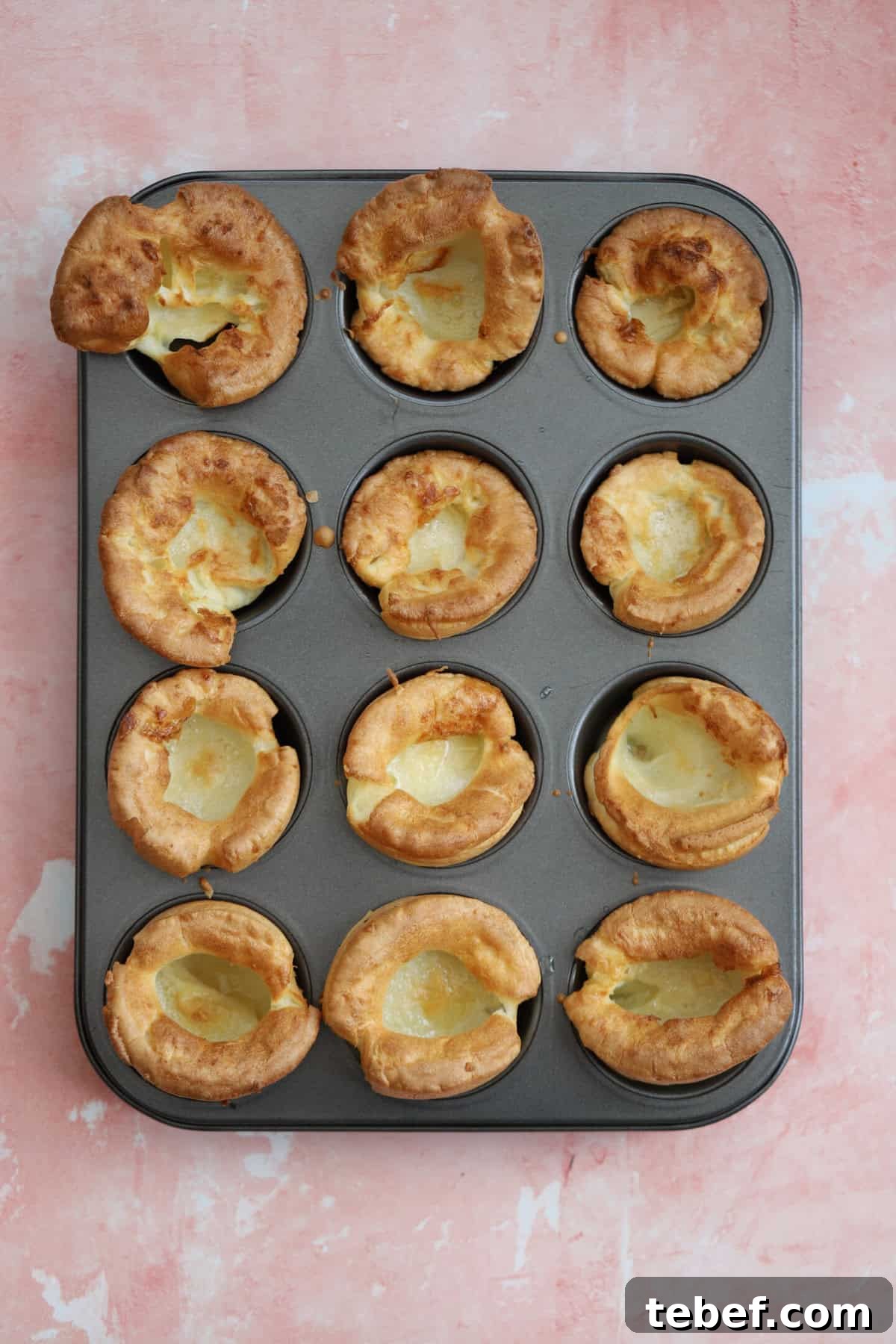 A tray of gluten free Yorkshire puddings.