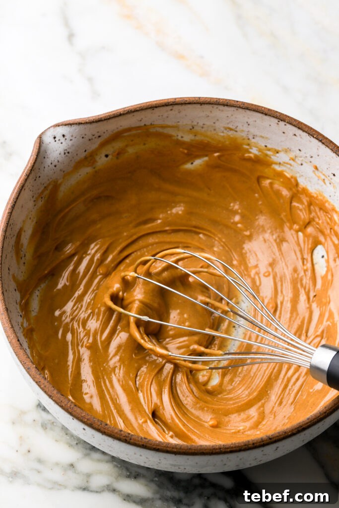 melted butter and peanut butter