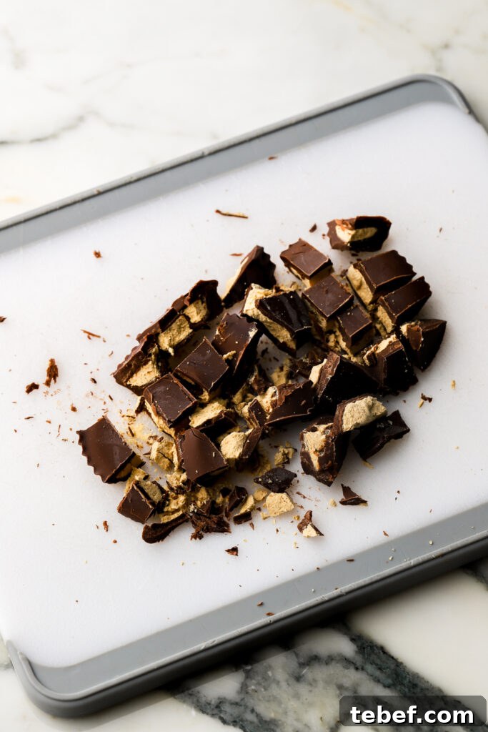peanut butter cups chopped